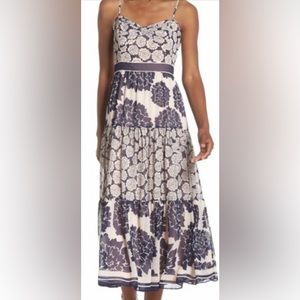 Eliza J Navy Blue & Pale Pink Floral Maxi Dress Size 16 🌸 Amazing Quality!!!NWT